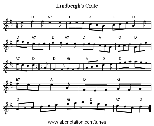 Lindbergh's Crate - staff notation