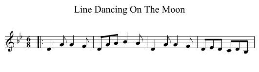 Line Dancing On The Moon - staff notation