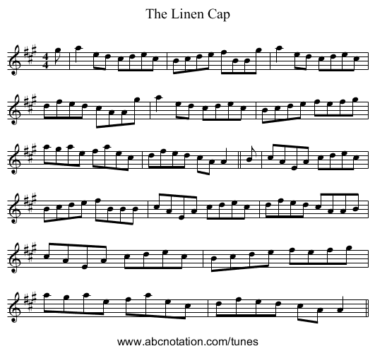 Linen Cap, The - staff notation
