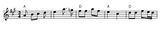 Lineynaya kadril - staff notation