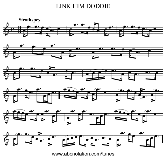 LINK HIM DODDIE - staff notation