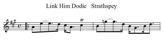 Link Him Dodie   Strathspey - staff notation