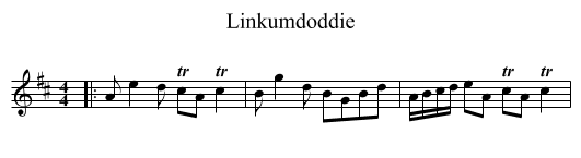 Linkumdoddie - staff notation