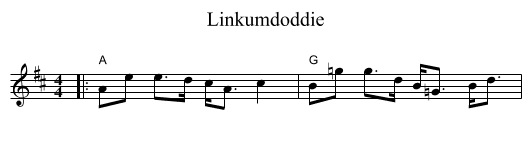 Linkumdoddie - staff notation