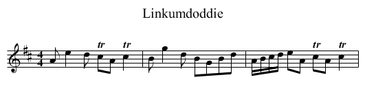 Linkumdoddie - staff notation