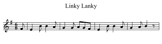 Linky Lanky - staff notation