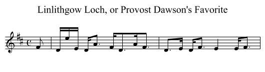 Linlithgow Loch, or Provost Dawson's Favorite - staff notation