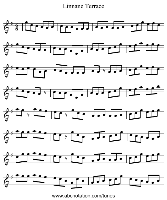 Linnane Terrace - staff notation