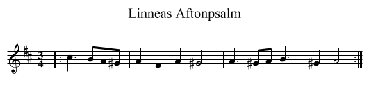 Linneas Aftonpsalm - staff notation