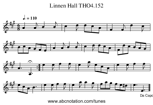 Linnen Hall THO4.152 - staff notation