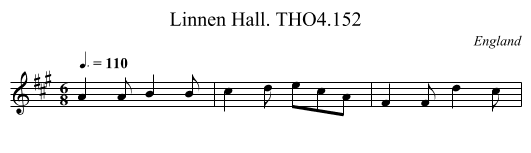 Linnen Hall. THO4.152 - staff notation