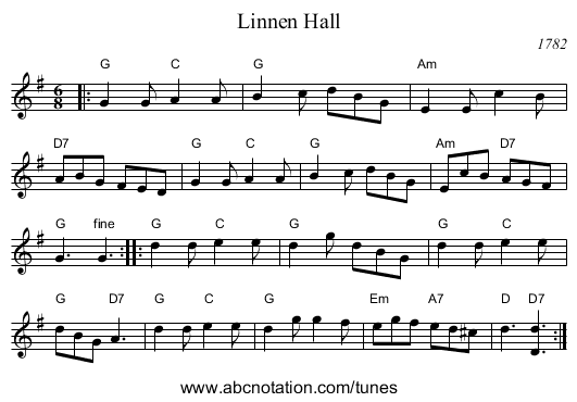 Linnen Hall - staff notation