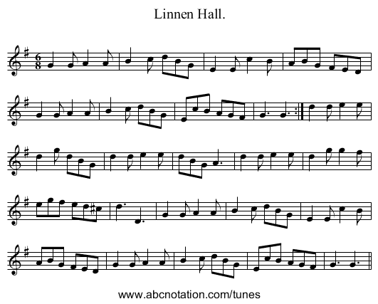Linnen Hall. - staff notation
