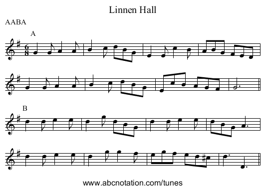 Linnen Hall - staff notation