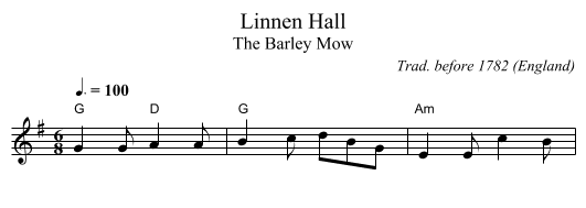 Linnen Hall - staff notation