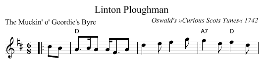 Linton Ploughman - staff notation