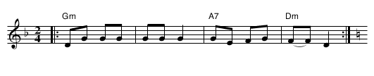 Lintunen  (Dm/C) - staff notation