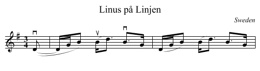 Linus på Linjen - staff notation
