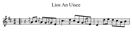 Lios An Uisce - staff notation