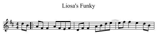 Liosa's Funky - staff notation