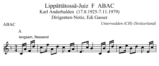 Lippättätossä-Juiz  F  ABAC - staff notation