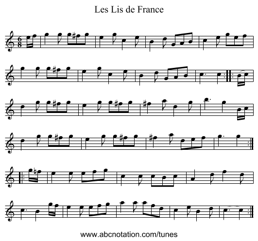 Lis de France, Les - staff notation