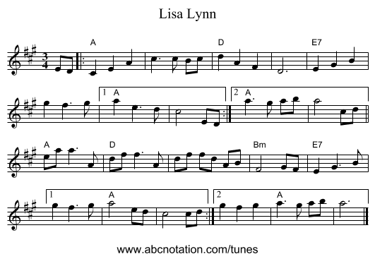 Lisa Lynn - staff notation