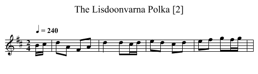 Lisdoonvarna Polka [2], The - staff notation