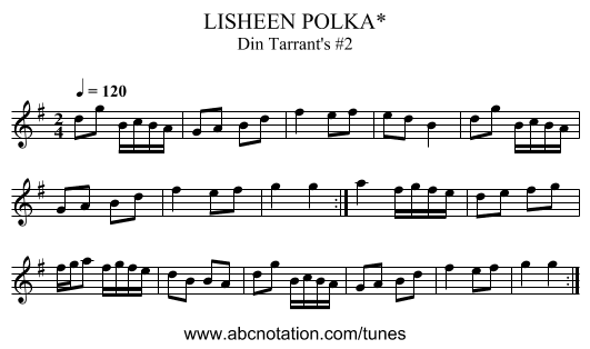 LISHEEN POLKA* - staff notation