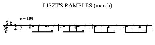 LISZT'S RAMBLES (march) - staff notation