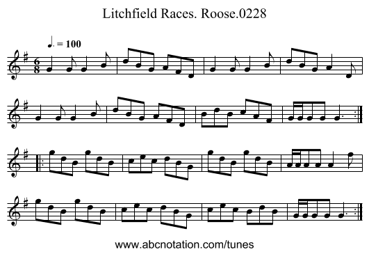 Litchfield Races. Roose.0228 - staff notation