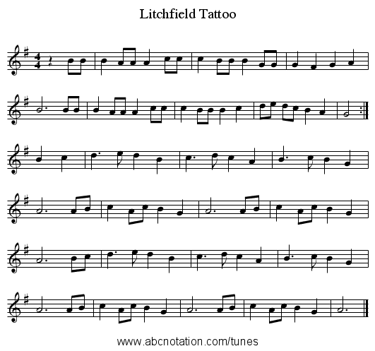 Litchfield Tattoo - staff notation