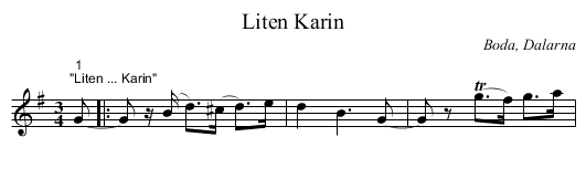 Liten Karin - staff notation