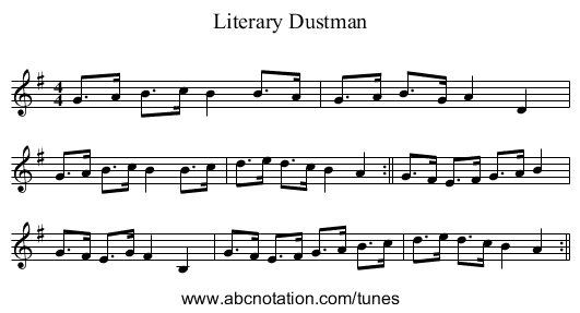 Literary Dustman - staff notation