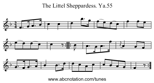 Littel Sheppardess. Ya.55, The - staff notation