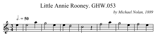 Little Annie Rooney. GHW.053 - staff notation