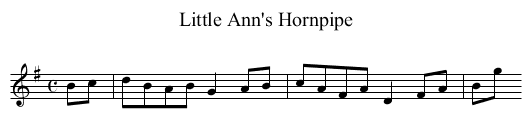 Little Ann's Hornpipe - staff notation