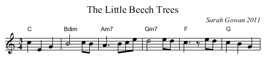 Little Beech Trees, The  - staff notation