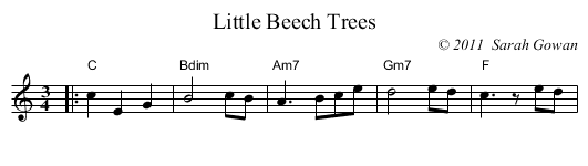 Little Beech Trees - staff notation