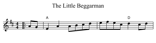 Little Beggarman, The  - staff notation