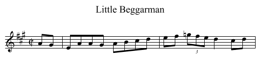 Little Beggarman - staff notation