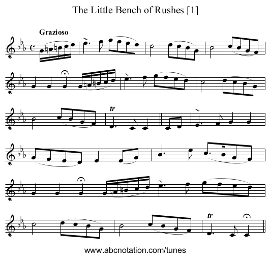 Little Bench of Rushes [1], The - staff notation