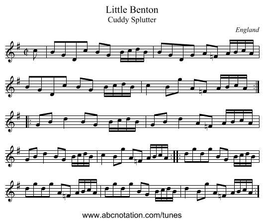 Little Benton - staff notation