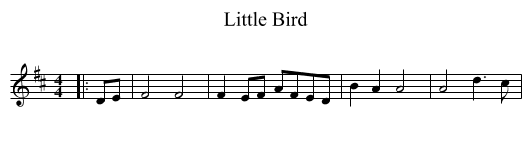 Little Bird - staff notation