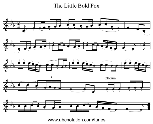 Little Bold Fox, The - staff notation