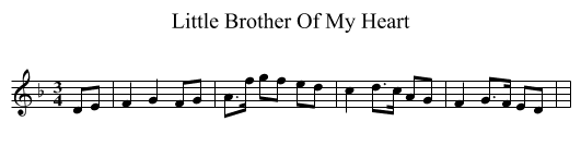 Little Brother Of My Heart - staff notation