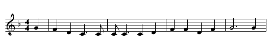 Little Brown Dog - staff notation