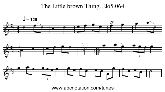 Little brown Thing. JJo5.064, The - staff notation