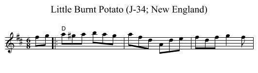 Little Burnt Potato (J-34; New England) - staff notation