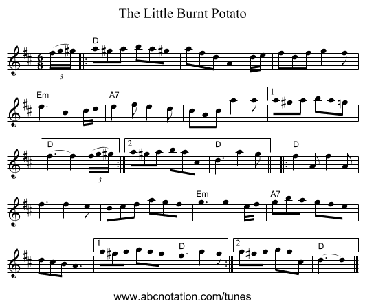 Little Burnt Potato, The - staff notation